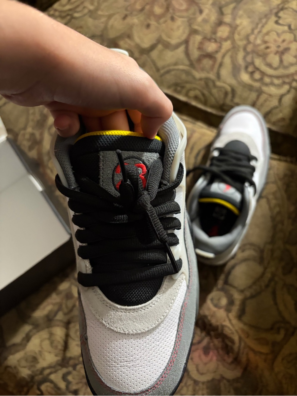 Jordan Men's Sneakers in White, Black, Gray & Yellow